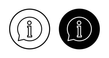 Bilgi simgesi vektörü beyaz arkaplanda izole edildi. Bilgi işareti var. Bizim hakkımızda