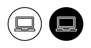 Dizüstü bilgisayar simgesi vektörü beyaz arkaplanda izole edildi. Laptop vektör simgesi