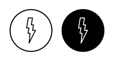 Şimşek simgesi vektörü beyaz arkaplanda izole edildi. Kilit simgesi vektörü. Enerji ve gök gürültüsü elektrik simgesi