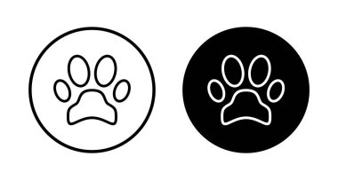 Pençe simgesi vektörü beyaz arkaplanda izole edildi. Paw Yazdırma simgesi