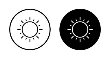 Beyaz arkaplanda izole edilmiş güneş simgesi vektörü. Güneş vektörü simgesi