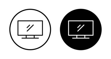 Beyaz arkaplanda izole edilmiş televizyon simgesi vektörü. Televizyon simgesi