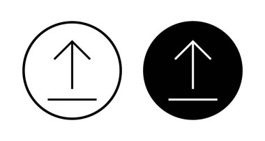 Beyaz arkaplanda izole edilmiş simge vektörünü yükle. İşaret simgesini yükle. Gönderme düğmesi. Sembol yükle.