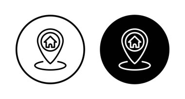 Beyaz arkaplanda izole edilmiş adres simgesi vektörü. Adres simgesi vektörü. ev konumu simgesi