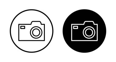 Kamera Simgesi vektörü beyaz arkaplanda izole edildi. Kamera sembolü. Kamera vektör simgesi