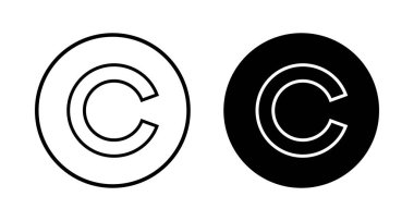 Telif hakkı simgesi vektörü beyaz arkaplanda izole edildi. telif hakkı sembolleri