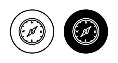 Pusula simgesi vektörü beyaz arkaplanda izole edildi. Pusula vektör simgesi