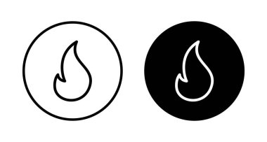 Beyaz arkaplanda izole edilmiş ikon vektörünü ateşle. Alev simgesi şablonunu ateşle. Ateş alevleri sembol vektörü