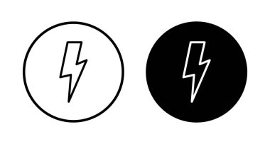 Şimşek simgesi vektörü beyaz arkaplanda izole edildi. Kilit simgesi vektörü. Enerji ve gök gürültüsü elektrik simgesi