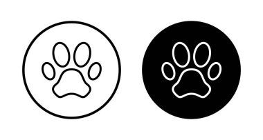 Pençe simgesi vektörü beyaz arkaplanda izole edildi. Paw Yazdırma simgesi