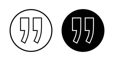 Beyaz arkaplanda izole edilmiş simge vektörü. Alıntı işareti simgesi. Tırnak işareti sembolü.