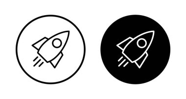 Roket ikon vektörü beyaz arkaplanda izole edildi. Kavram Simgesini Başlat. Başlangıç simgesi