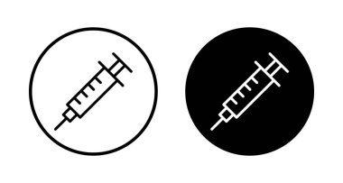 Şırınga ikonu vektörü beyaz arkaplanda izole edildi. enjeksiyon simgesi