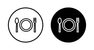 Çatal, kaşık ve bıçak beyaz arka planda izole edilmiş. Restoran ikonu. Yemek ikonu. Yiyin. Çatal bıçak simgesi. 