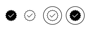 Beyaz arkaplanda izole edilmiş simge vektörü. Onaylı Madalya Simgesi vektörü. işaretle