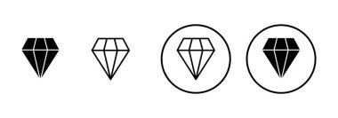 Elmas simgesi vektörü beyaz arkaplanda izole edildi. Elmas vektör simgesi. Gemstone sembolü