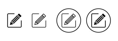 Beyaz arkaplanda izole edilmiş simge vektörünü düzenle. Kalem simgesi. Simge vektörünü kaydet. Metni düzenle