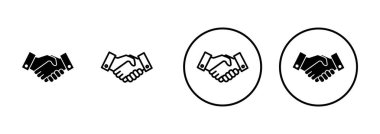 Beyaz arkaplanda iş tokalaşma simgesi vektörü izole edildi. Tokalaşma ikonu vektörü. Sözleşme anlaşması. Simge vektörüne güven. - Anlaştık. Oldu bil. ortaklık simgesi