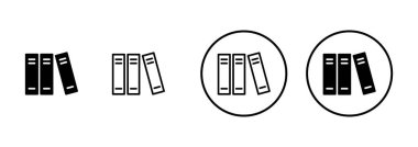 Kütüphane simgesi vektörü beyaz arkaplanda izole edildi. Kitap simgesi vektörü