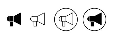 Beyaz arkaplanda izole edilmiş megafon simgesi vektörü. Hoparlör ikon vektörü. Cilt simgesi