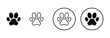 Pençe simgesi vektörü beyaz arkaplanda izole edildi. Paw Yazdırma simgesi