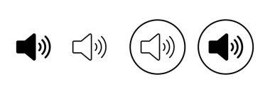 Beyaz arkaplanda izole edilmiş ikon vektörü. Cilt simgesi. Hoparlör ikon vektörü. Ses. Ses