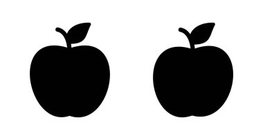 Elma simgesi vektörü beyaz arkaplanda izole edildi. Apple vektör simgesi.