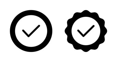 Beyaz arkaplanda izole edilmiş simge vektörü. Onaylı Madalya Simgesi vektörü. işaretle