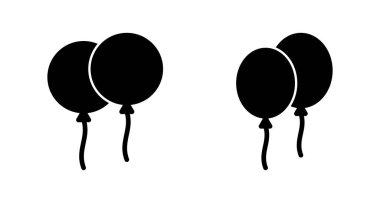 Beyaz arkaplanda izole edilmiş balon simgesi vektörü. Parti balonu süsleme doğum günü vektörü. Balon vektör simgesi