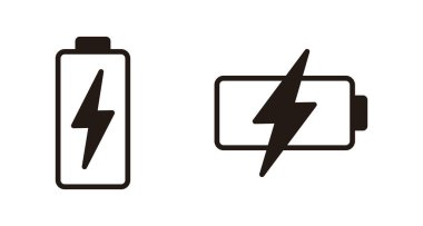 Batarya ikonu vektörü beyaz arkaplanda izole edildi. Batarya vektör simgesi. Şarj seviyesi. pil yükleme simgesi