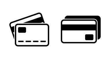 Kredi kartı simgesi vektörü beyaz arkaplanda izole edildi. Kredi kartı ödeme simgesi vektörü
