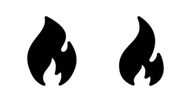 Beyaz arkaplanda izole edilmiş ikon vektörünü ateşle. Alev simgesi şablonunu ateşle. Ateş alevleri sembol vektörü