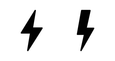 Şimşek simgesi vektörü beyaz arkaplanda izole edildi. Kilit simgesi vektörü. Enerji ve gök gürültüsü elektrik simgesi