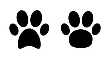 Pençe simgesi vektörü beyaz arkaplanda izole edildi. Paw Yazdırma simgesi