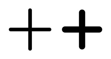 Artı beyaz arkaplanda izole edilmiş simge vektörü. Artı simge ekle. Toplama işareti. Tıbbi Artı simgesi