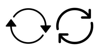 Beyaz arkaplanda izole edilmiş simge vektörünü tazele. Simge vektörünü yeniden yükle. Simgeyi güncelle. simgeyi dönüştür