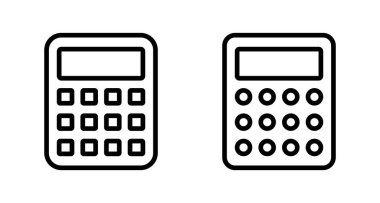 Hesaplayıcı simge vektörü beyaz arkaplanda izole edildi. Hesap makinesi vektör simgesi. Hesap simgesi