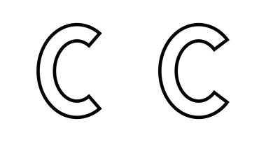 Telif hakkı simgesi vektörü beyaz arkaplanda izole edildi. telif hakkı sembolleri