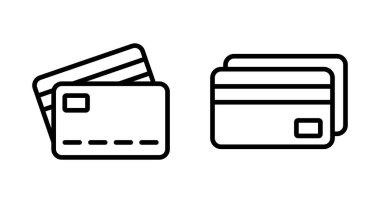 Kredi kartı simgesi vektörü beyaz arkaplanda izole edildi. Kredi kartı ödeme simgesi vektörü