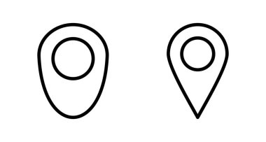 Pin simgesi vektörü beyaz arkaplanda izole edildi. Konum simgesi. Harita işaretleyici simgesi. Nokta. Yer bulucu. Adres