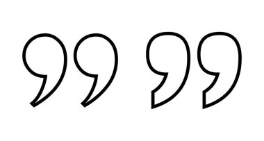 Beyaz arkaplanda izole edilmiş simge vektörü. Alıntı işareti simgesi. Tırnak işareti sembolü.
