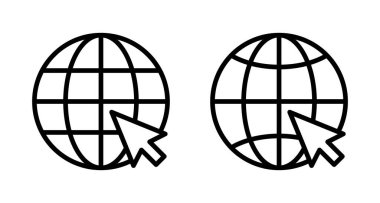 Web simgesi vektörü beyaz arkaplanda izole edildi. Web sitesi vektör simgesi. İnternet dünya vektörü