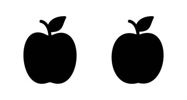 Elma simgesi vektörü beyaz arkaplanda izole edildi. Apple vektör simgesi.