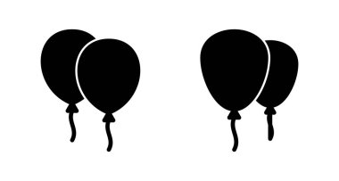 Beyaz arkaplanda izole edilmiş balon simgesi vektörü. Parti balonu süsleme doğum günü vektörü. Balon vektör simgesi
