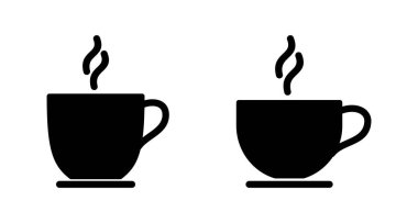 Kahve fincanı ikonu vektörü beyaz arkaplanda izole edilmiş. Kahve fincanı ikonu. Kahve vektörü ikonu. Çay.