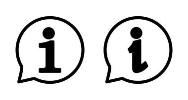 Bilgi simgesi vektörü beyaz arkaplanda izole edildi. Bilgi işareti var. Bizim hakkımızda