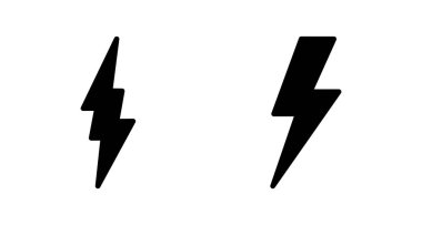 Şimşek simgesi vektörü beyaz arkaplanda izole edildi. Kilit simgesi vektörü. Enerji ve gök gürültüsü elektrik simgesi