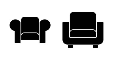 Beyaz arkaplanda izole edilmiş kanepe simgesi vektörü. Kanepe resmi. mobilya