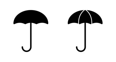 Beyaz arkaplanda şemsiye simgesi vektörü izole edildi. Şemsiye vektör simgesi