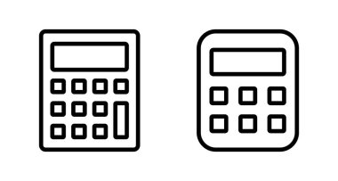 Hesaplayıcı simge vektörü beyaz arkaplanda izole edildi. Hesap makinesi vektör simgesi. Hesap simgesi